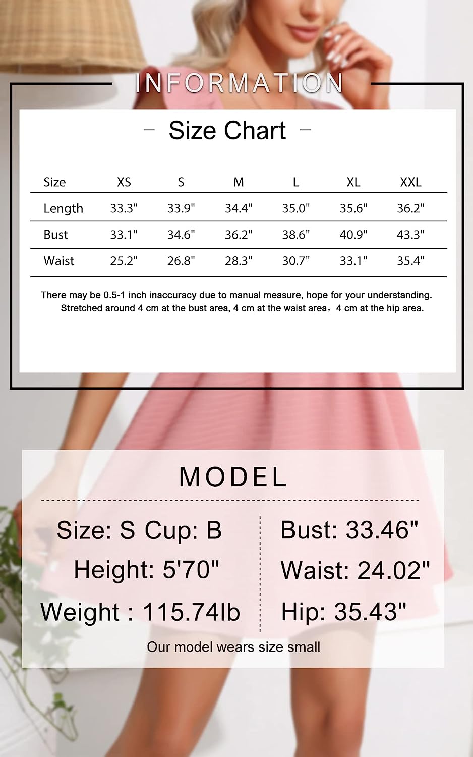 EXLURA Women's Summer Ruffle Casual Dress V Neck Lace A Line Backless Mini Dresses Flowy Wedding Guest Party Sundresses - Image 6